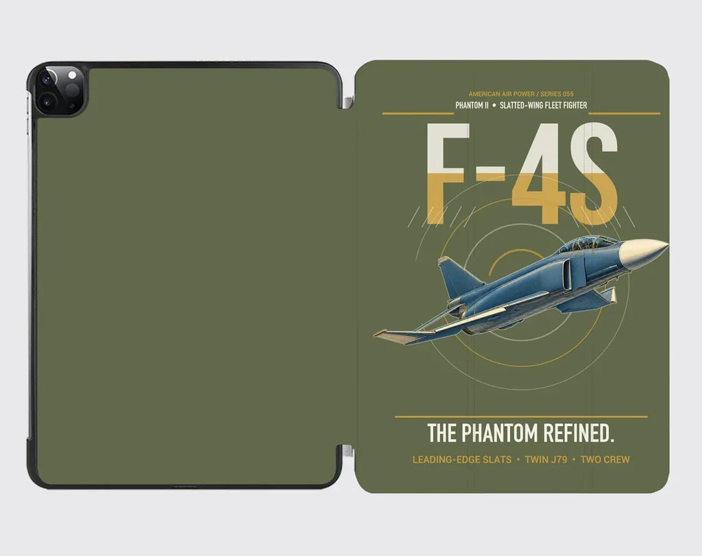 F-4S Phantom II design on green army ipad tablet case