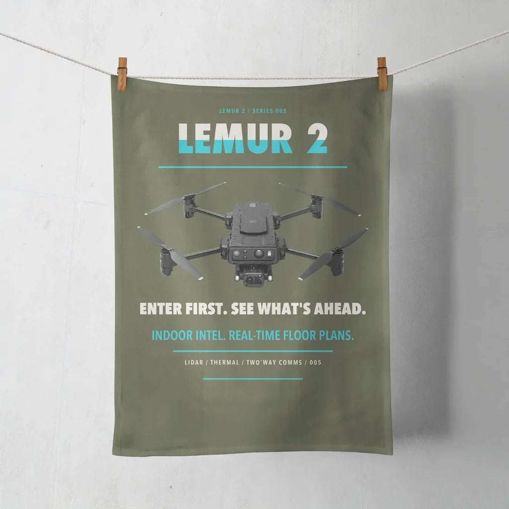 BRINC LEMUR 2 design on green army towel