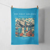Thumbnail for VINTAGE G4048 - The First Airlines - Designed Towels design on turquoise