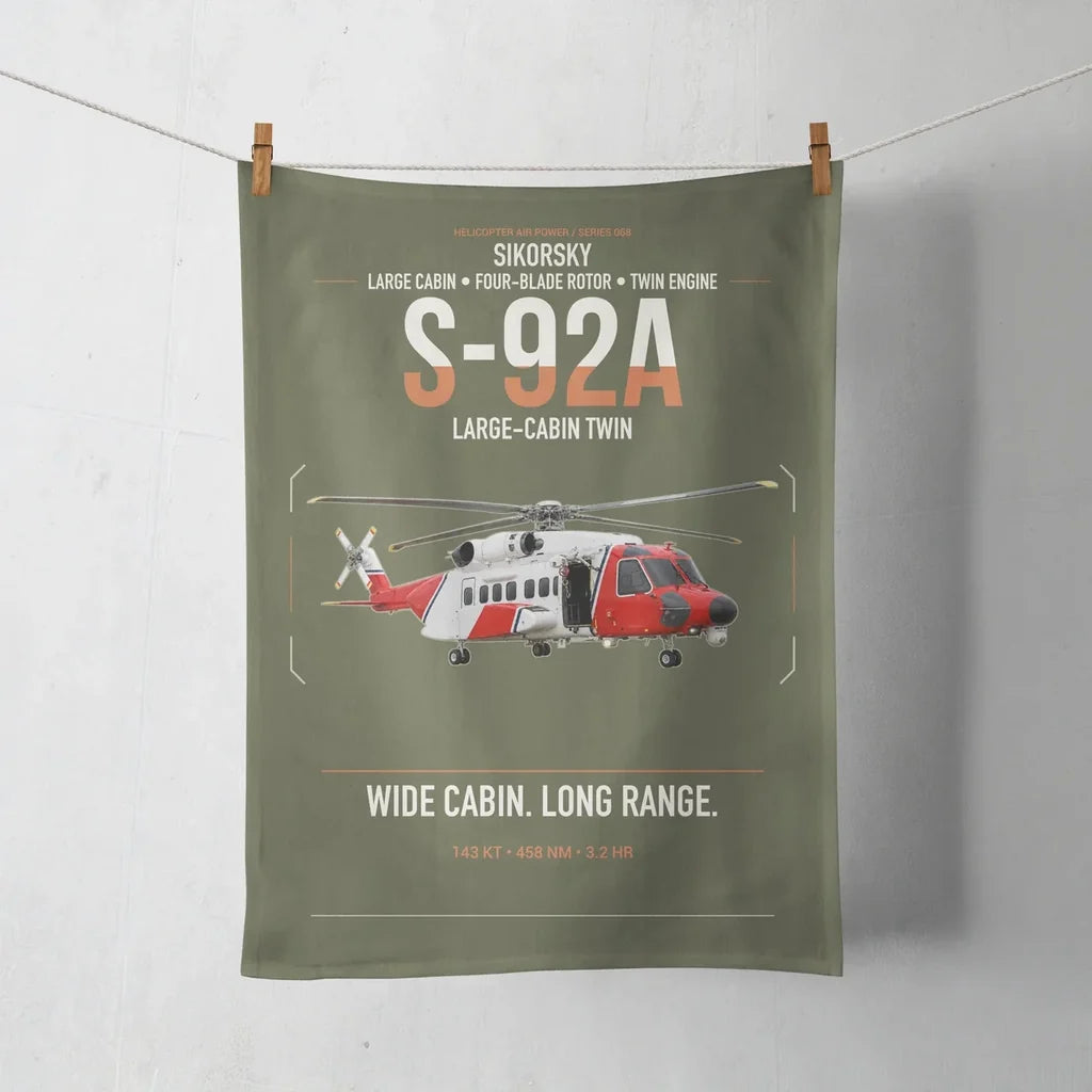Sikorsky S-92A design on green army towel