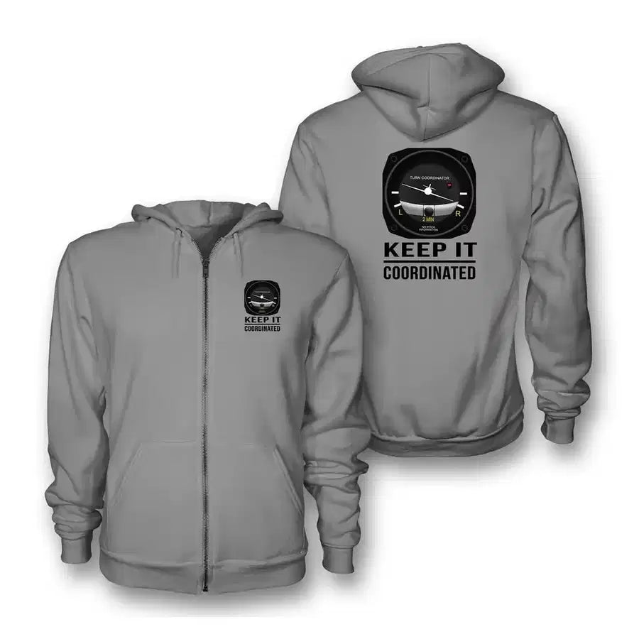 Keep It Coordinated Zipped Hoodie - Gray