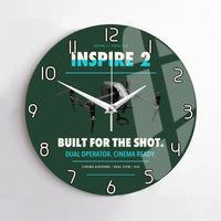 Thumbnail for DJI Inspire 2 design on dark green no frame wall clock