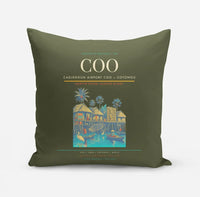 Thumbnail for Cadjehoun Airport (COO) design on green army pillow