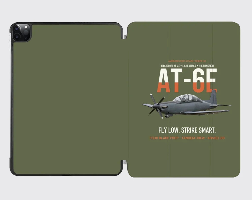 AT-6E Wolverine Light Attack design on green army ipad tablet case