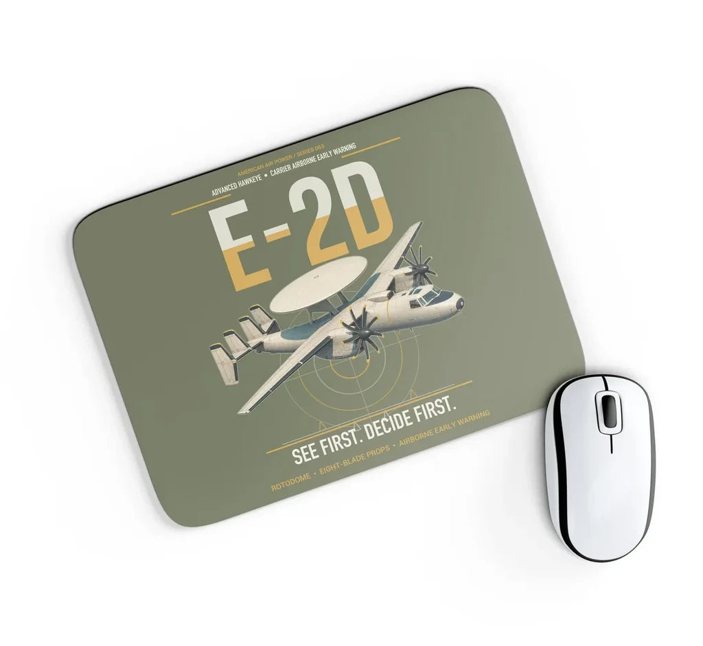 E-2D Advanced Hawkeye design on green army rectangle mouse pad
