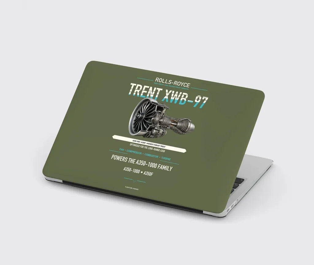 TRENT XWB-97 design on green army MacBook case