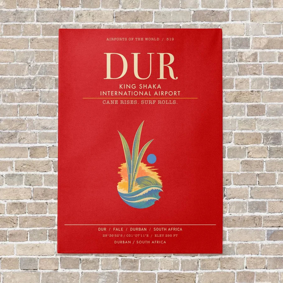 King Shaka International Airport DUR - Canvas Framed - Red