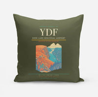Thumbnail for Deer Lake Regional Airport (YDF) design on green army pillow