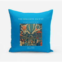 Thumbnail for VINTAGE G4011 - The Balloon Ascent - Designed Pillows design on turquoise
