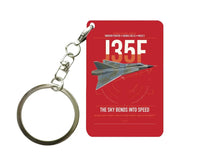 Thumbnail for Saab J 35F Draken design on red designed key chain, double-side print