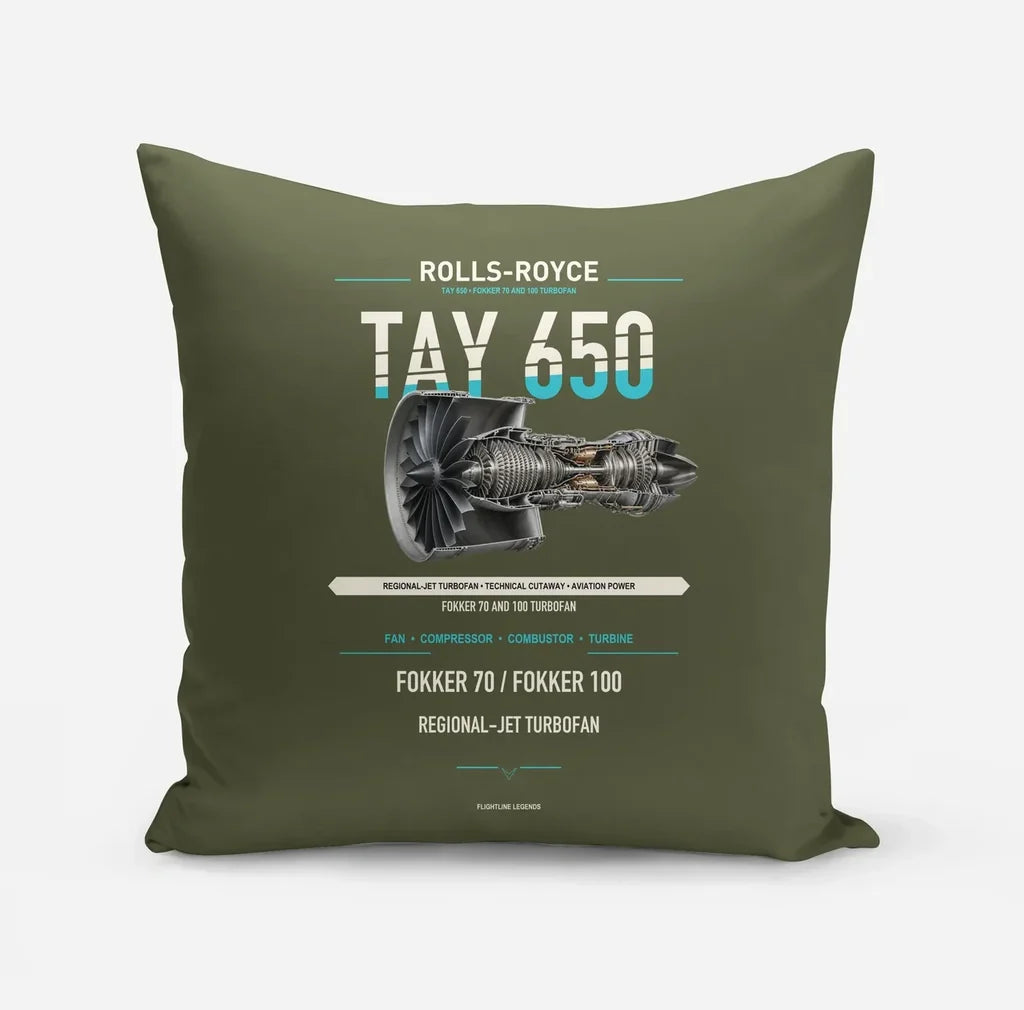 TAY 650 design on green army pillow