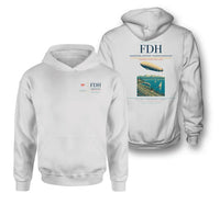 Thumbnail for Bodensee-Airport Friedrichshafen (FDH) design on white double-side hoodie