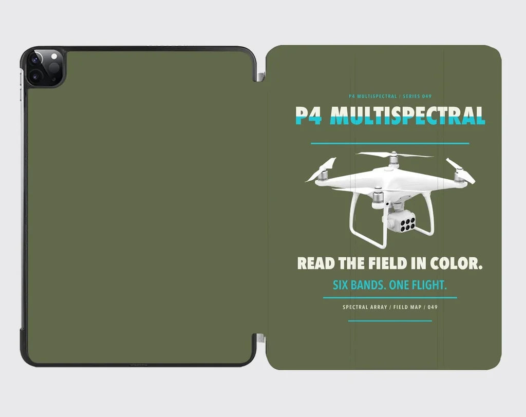 DJI P4 Multispectral design on green army ipad tablet case