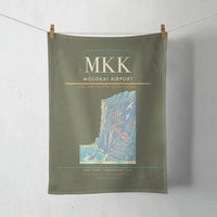 Thumbnail for Molokai Airport (MKK) design on green army towel