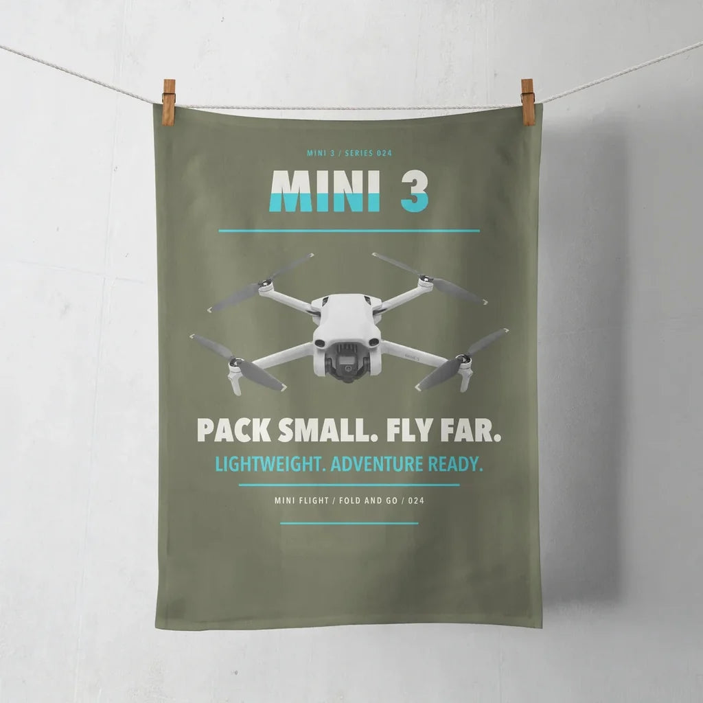 DJI Mini 3 design on green army towel