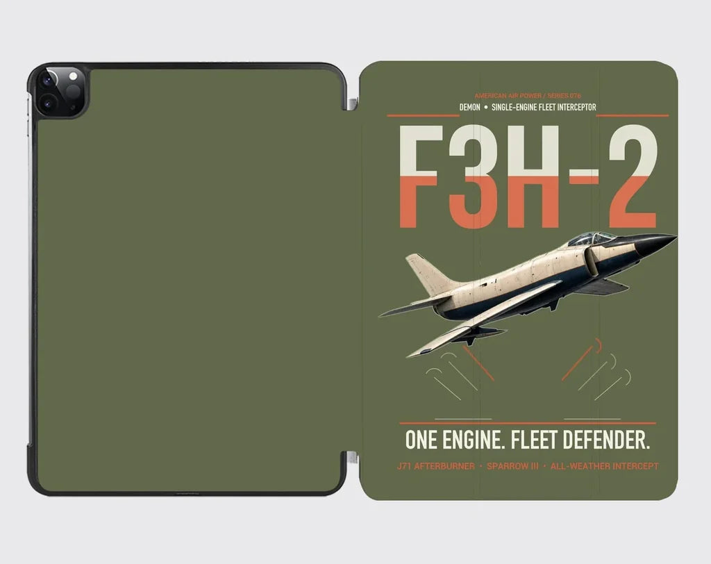 F3H-2 Demon design on green army ipad tablet case