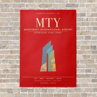 Thumbnail for Monterrey International Airport MTY - Canvas Framed - Red