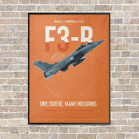 Thumbnail for Dassault Rafale C — F3-R standard vertical canvas print - framed - orange background