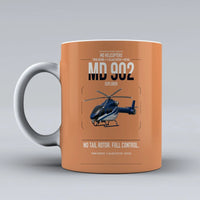 Thumbnail for MD Helicopters MD 902 Explorer design on orange ceramic mug, double-side print