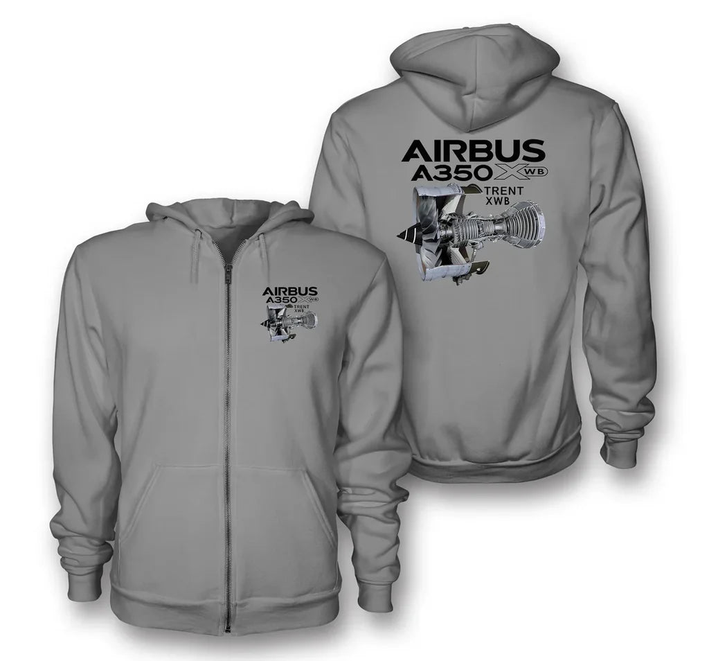 Airbus A350 & Trent Wxb Engine Designed Zipped Hoodies - view 14