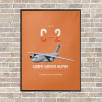 Thumbnail for Kawasaki C-2 vertical canvas print - framed - orange background