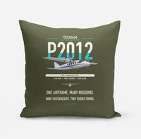 Thumbnail for Tecnam P2012 Traveller design on green army pillow
