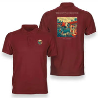 Thumbnail for VINTAGE G4197 - The Outpost Doctor - Double-Side Polo T-Shirt design on red