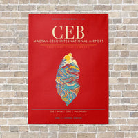 Thumbnail for Mactan-Cebu International Airport CEB - Canvas Framed - Red