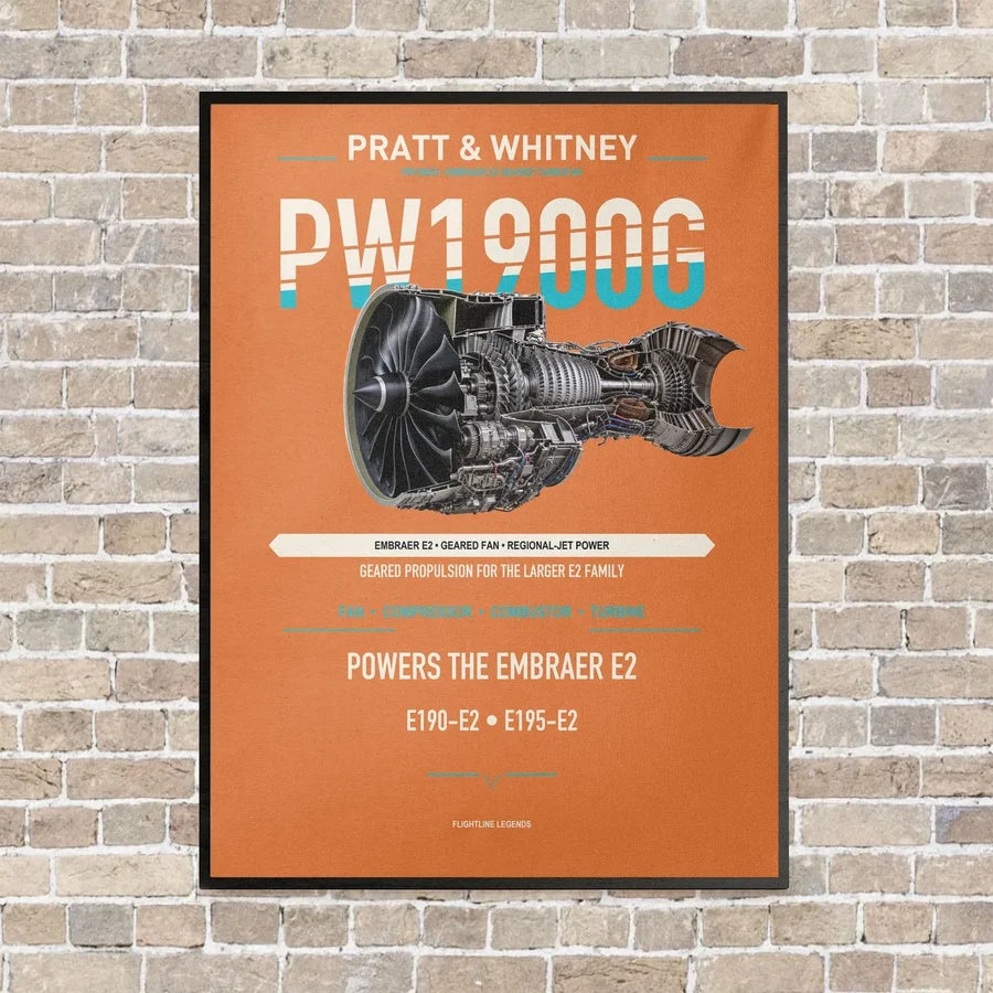 PW1900G vertical canvas print - framed - orange background