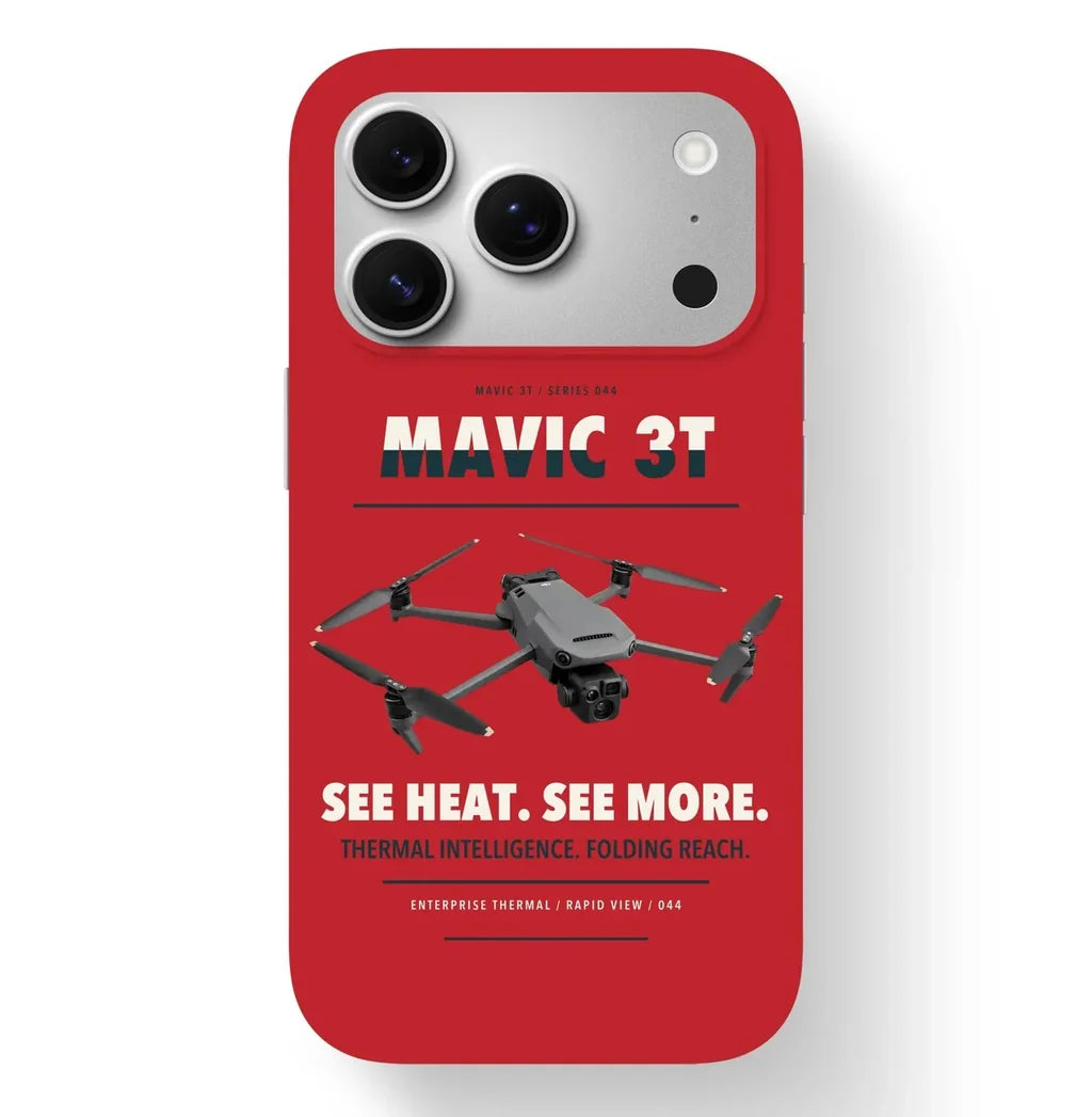 DJI Mavic 3 Thermal Case design on red iphone case