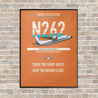 Thumbnail for Nord 262A vertical canvas print - framed - orange background
