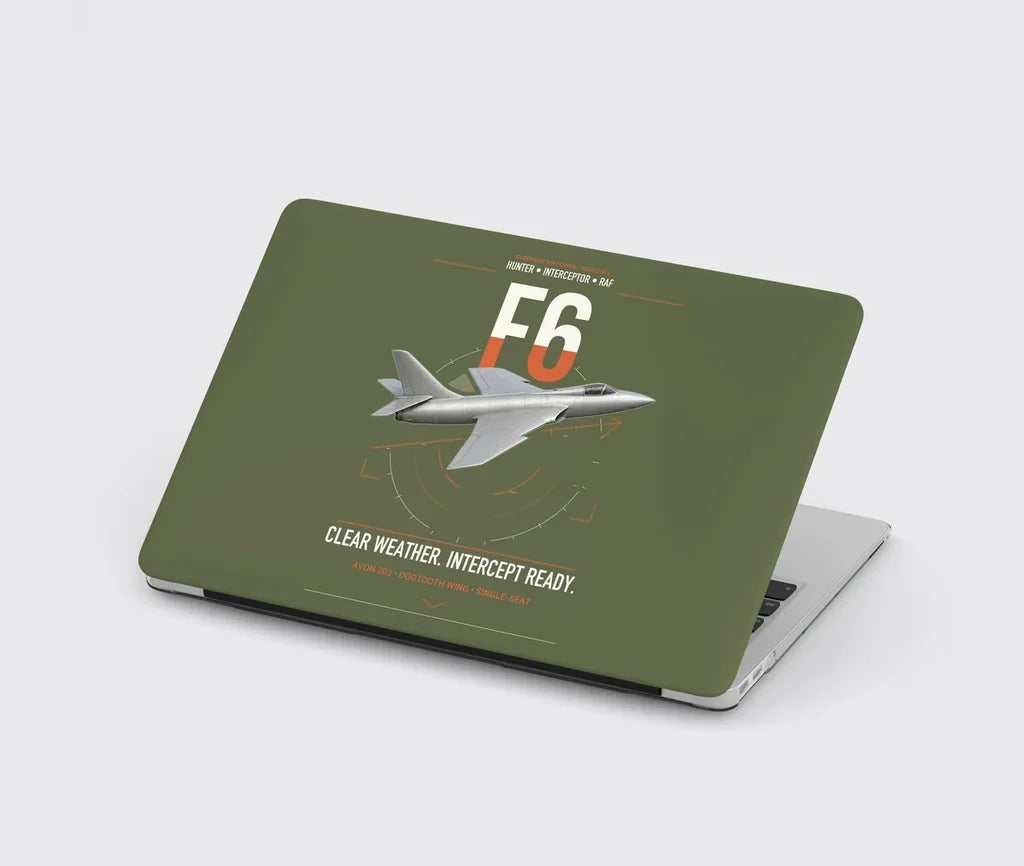 Hawker Hunter F6 design on green army MacBook case