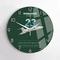 Thumbnail for Bombardier Learjet 23 design on dark green no frame wall clock