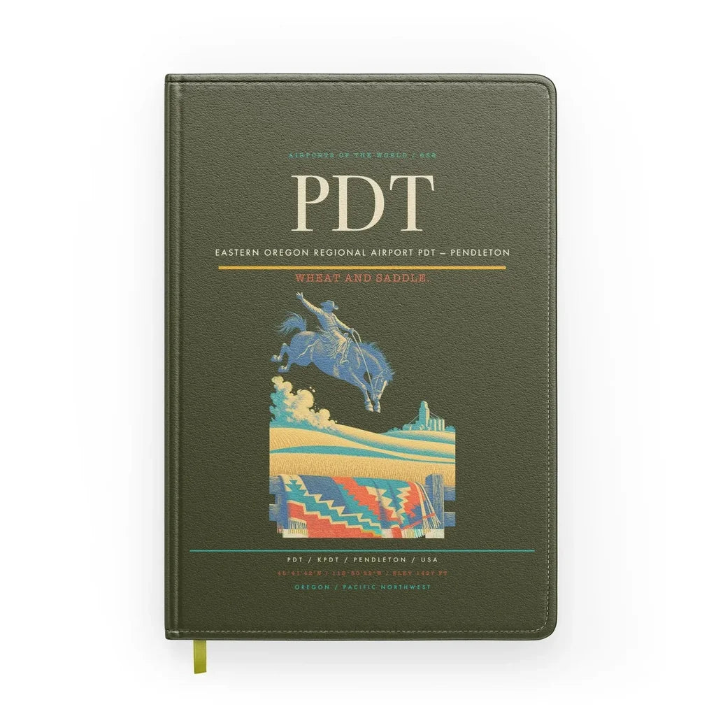 Eastern Oregon Regional Airport (PDT) design on green army notebook