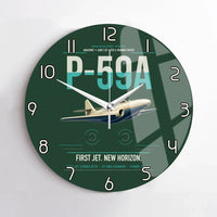 Thumbnail for P-59A Airacomet design on dark green no frame wall clock