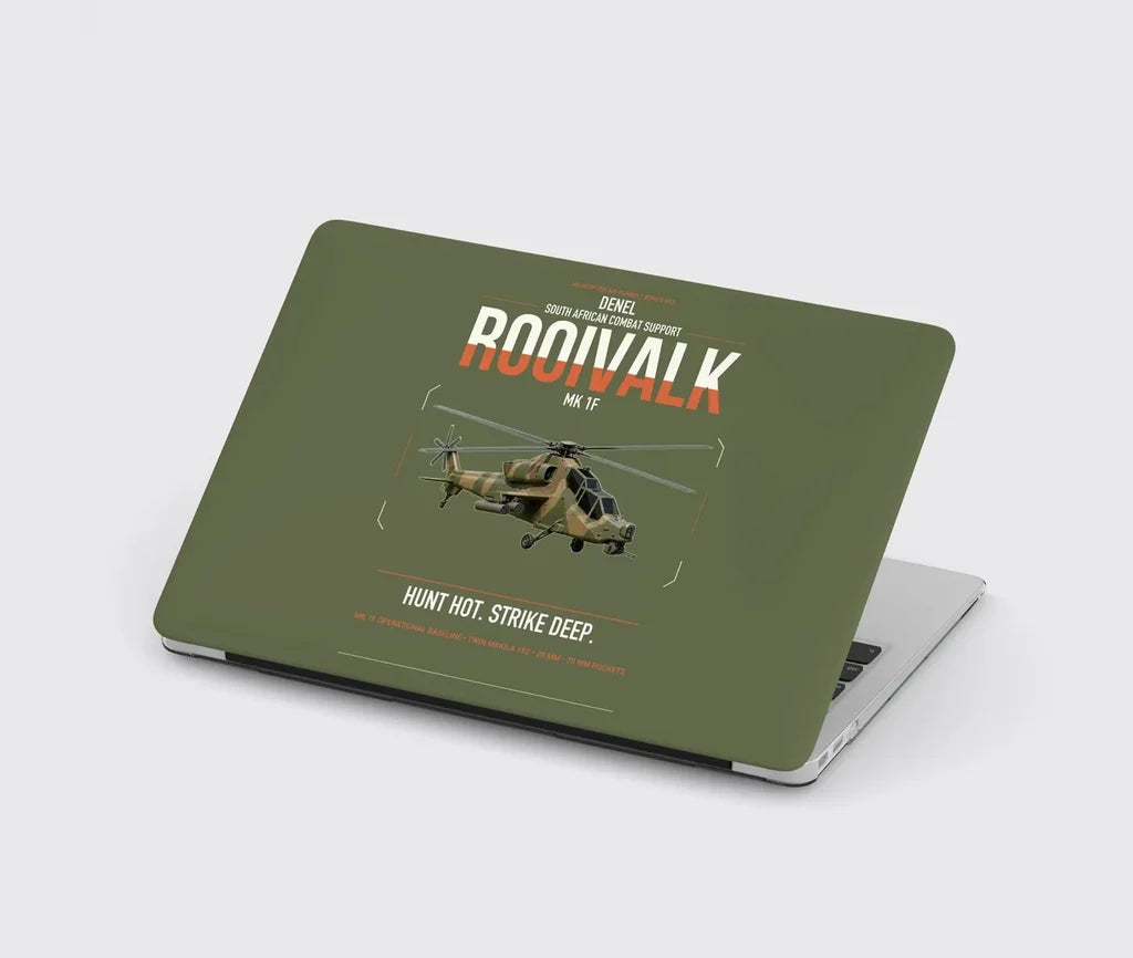 Denel Rooivalk Mk 1F design on green army MacBook case