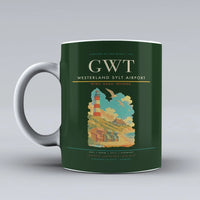 Thumbnail for Westerland Sylt Airport (GWT) airport code design on dark green ceramic mug