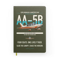 Thumbnail for Grumman American AA-5B Tiger design on green army notebook