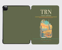 Thumbnail for Turin Airport (TRN) design on green army ipad tablet case