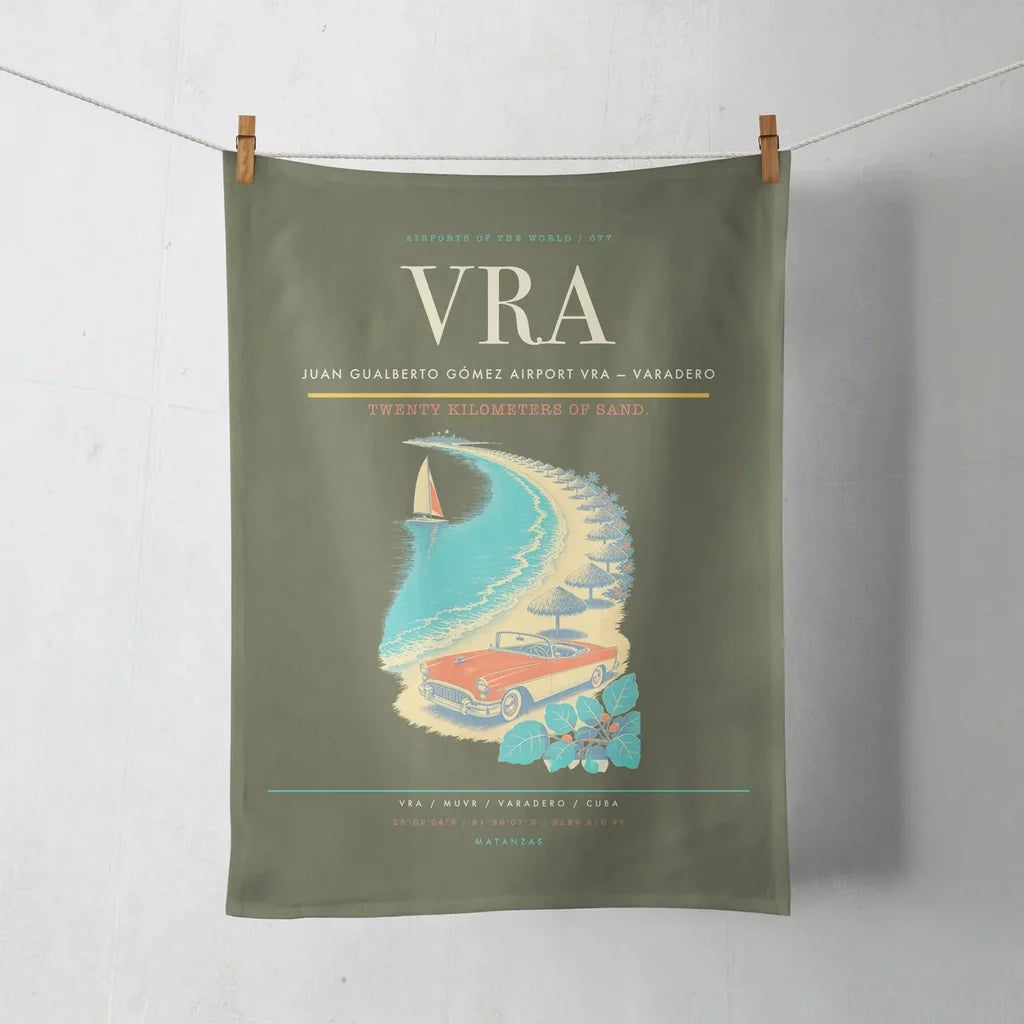 Juan Gualberto Gómez Airport (VRA) design on green army towel