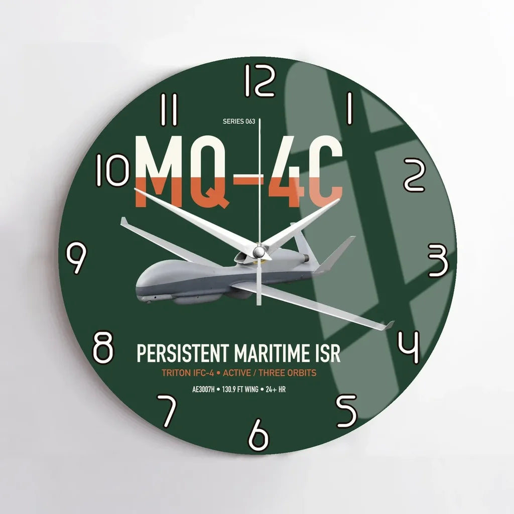 MQ-4C Triton IFC-4 design on dark green no frame wall clock