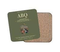 Thumbnail for Albuquerque International Sunport (ABQ) design on green army 1 piece coaster
