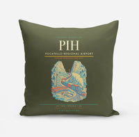 Thumbnail for Pocatello Regional Airport (PIH) design on green army pillow