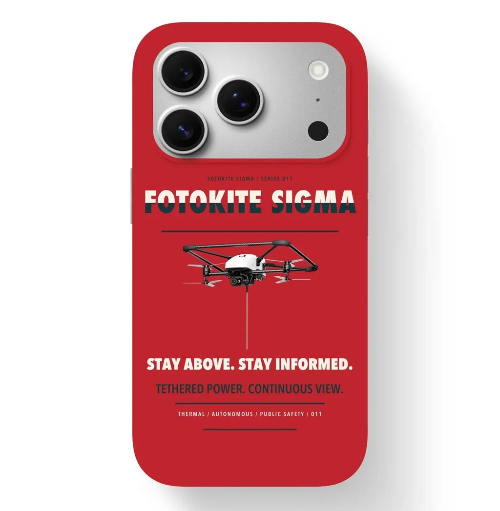 Fotokite Sigma Case design on red iphone case