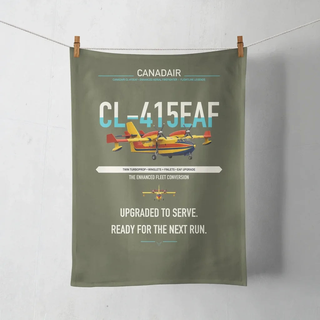 Canadair CL-415EAF design on green army towel