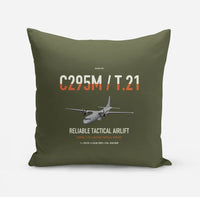 Thumbnail for Airbus C295M T.21 design on green army pillow