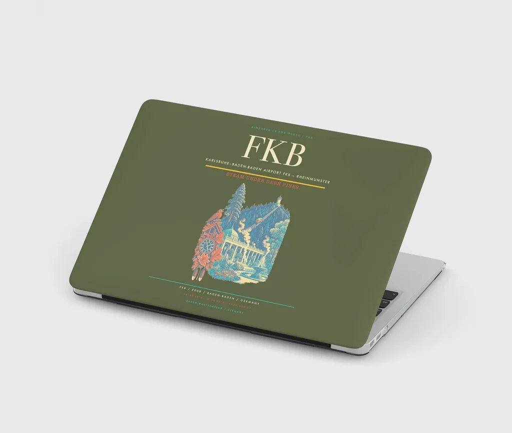 Karlsruhe–Baden-Baden Airport (FKB) design on green army MacBook case