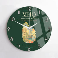Thumbnail for Mariehamn Airport (MHQ) design on dark green no frame wall clock