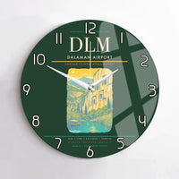 Thumbnail for Dalaman Airport (DLM) design on dark green no frame wall clock