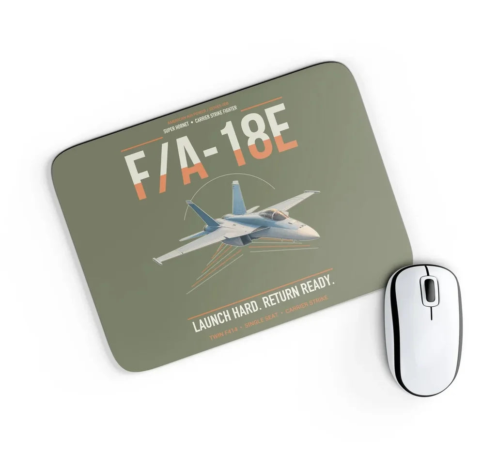F-A-18E Super Hornet design on green army rectangle mouse pad